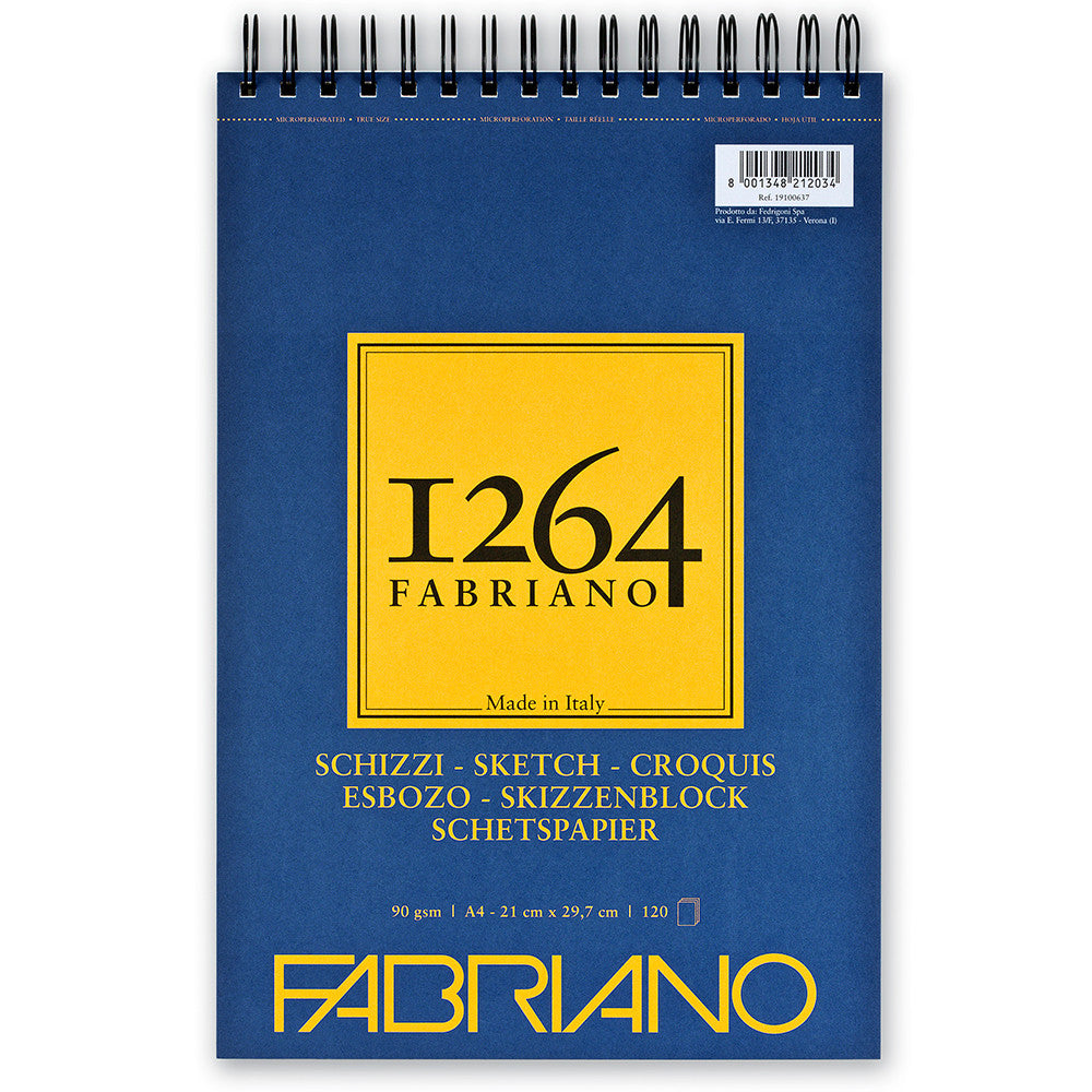Bloco de Papel Fabriano 1264 Sketch 90g/m² A4 120 Folhas